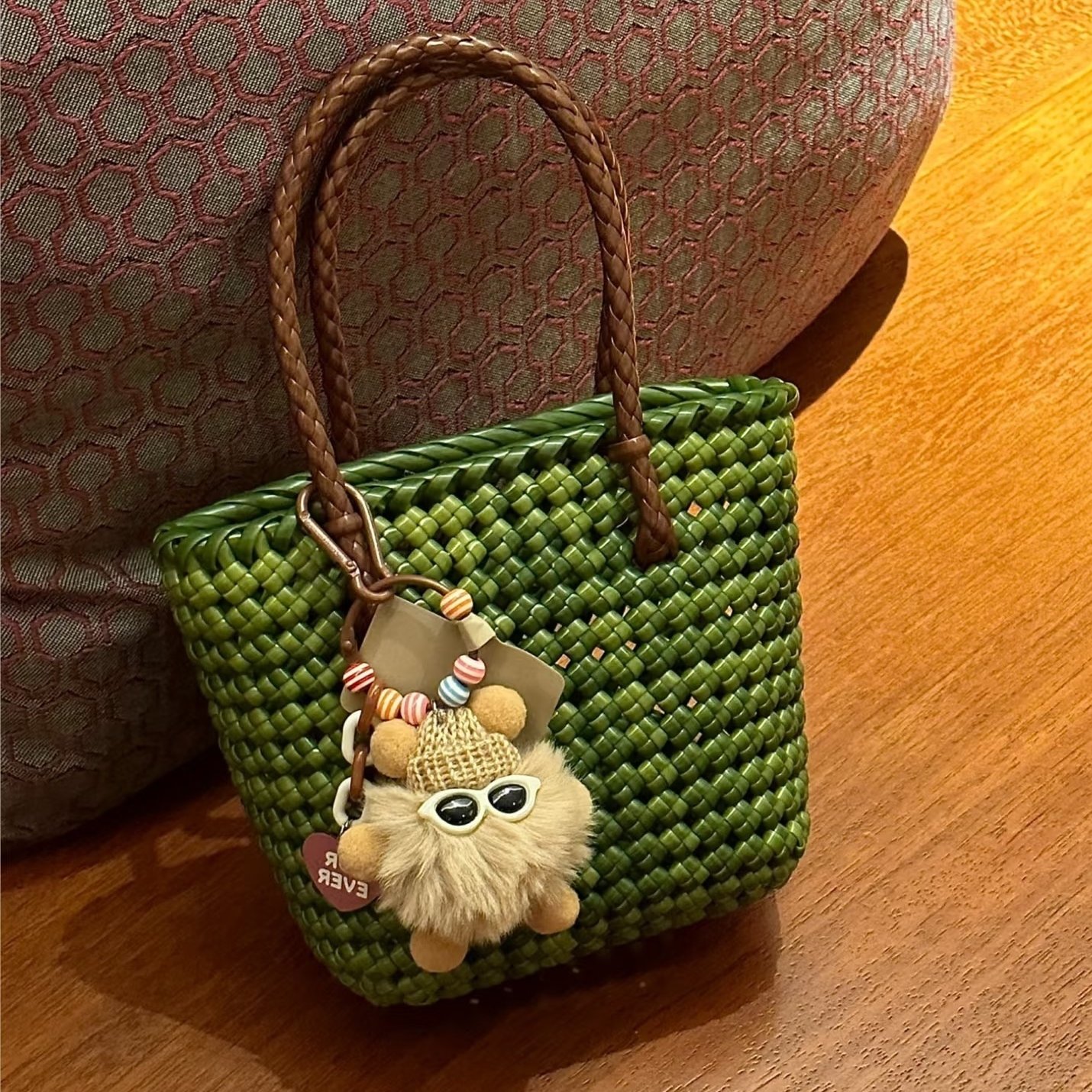 镂空菜篮子编织包手提单肩手工编织藤条包diy材料包藤编包高级感