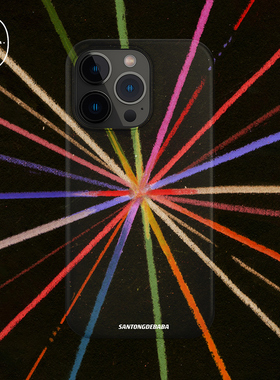 三筒的爸爸黑色底五彩射线双层原创iPhone16pro手机壳菲林高级感适用苹果15promax/14/13/12/11硬壳