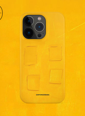 三筒的爸爸黄色涂鸦格子原创iPhone17pro手机壳磨砂双层适用苹果16plus/15promax/14/13/12/11硬壳