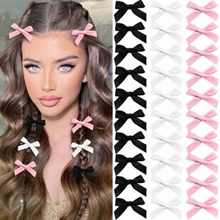 5-24Pcs Y2k Girls Bows Mini Hair Clips Metal Hairpin Headwea