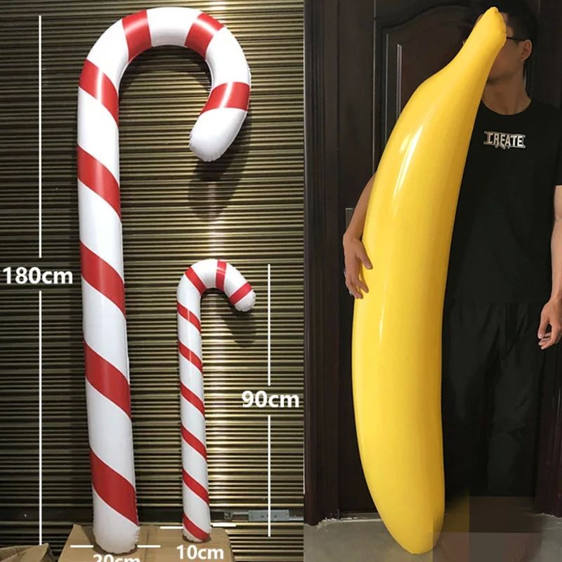 2024 Giant banana Decoration Inflatable Christmas Canes Loll
