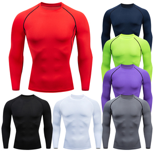 Men Compression Running T Shirt Fitness Tight Long Sleeve Sp