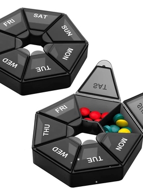 2Pcs/set Pill Case Plastic 7 Days Tablet Candy Box Portable