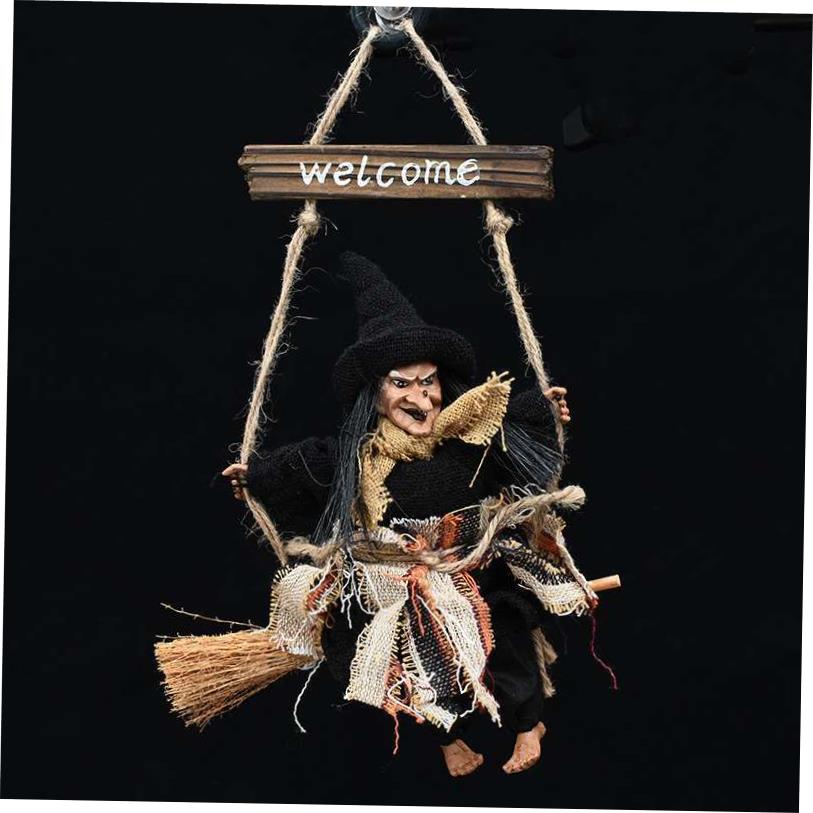 Halloween Witch Broom Door Hanging Bar KVT Shopping Mall Par