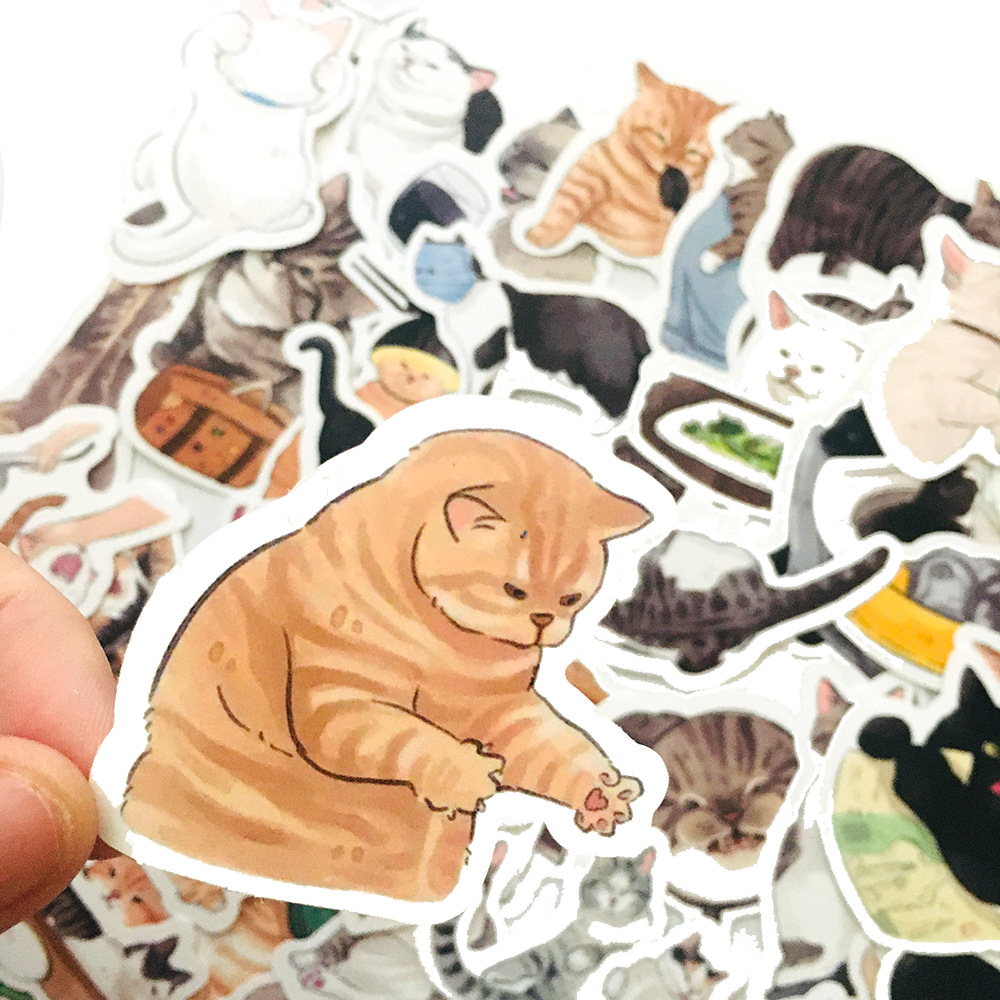 50/54 Pcs Cute Cats Animal Graffiti Sticker Mixed Style Toys