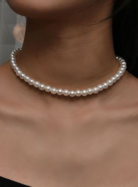 Trend Elegant Jewelry Wedding Big Pearl Necklace For Women W