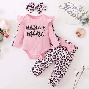3Pcs Newborn Clothes Baby Girl Clothes Sets Infant Outfit Ru