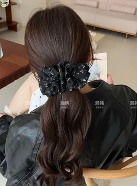 缎面波点大肠发圈新款发饰