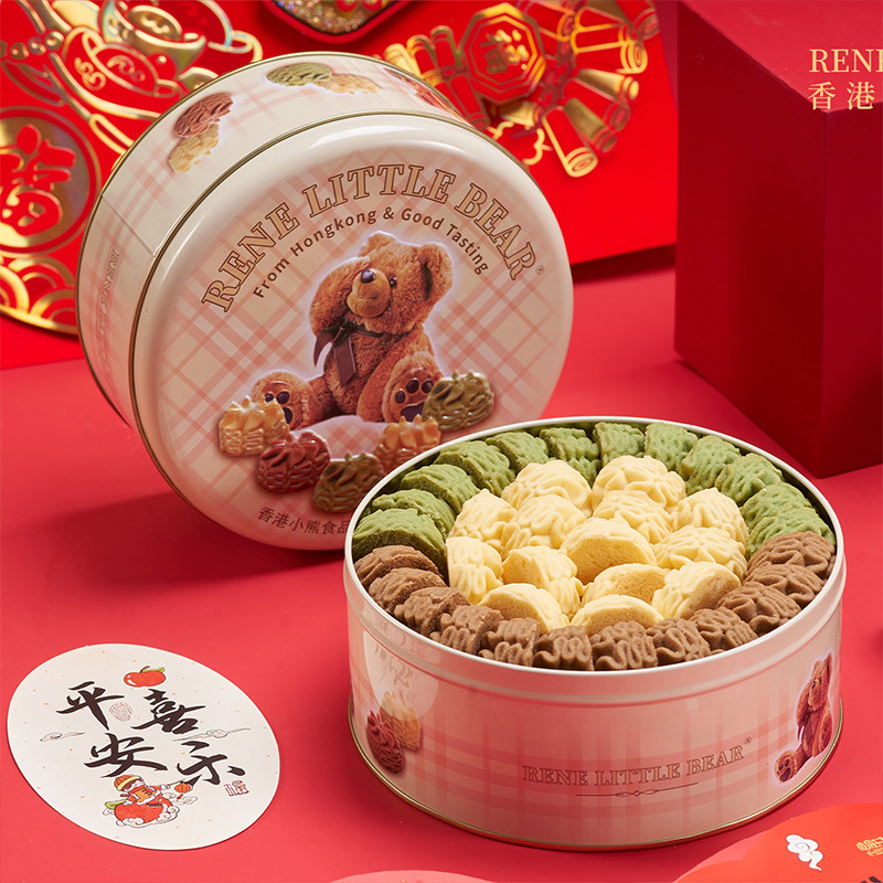 香港小熊曲奇饼干铁罐特产小吃进口黄油手工年货零食新年伴手礼