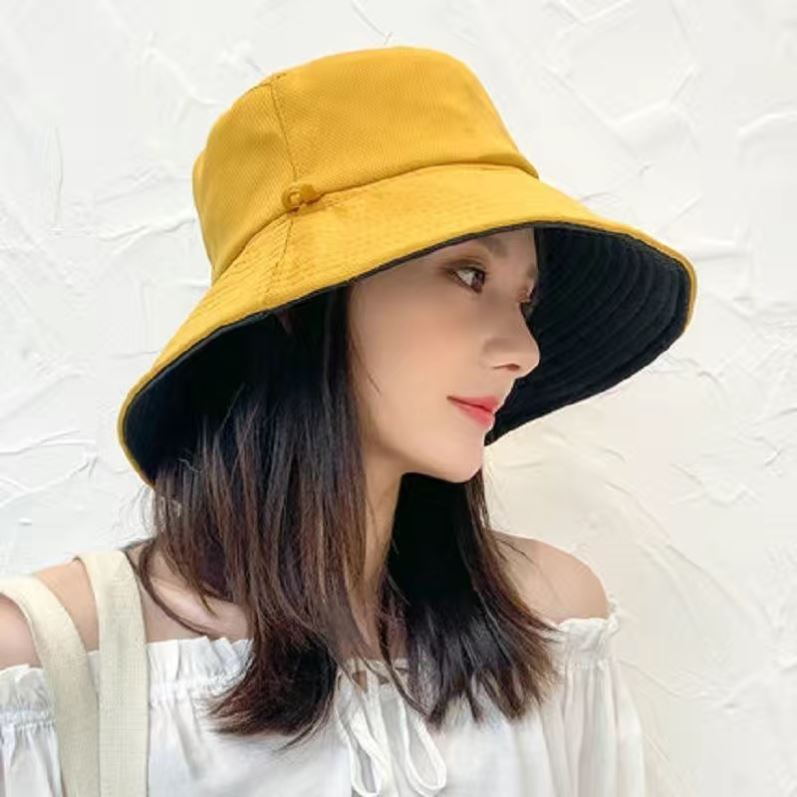 遮阳帽女款2024新款渔夫夏天小雏菊日系可代拍韩版百搭双面大沿太
