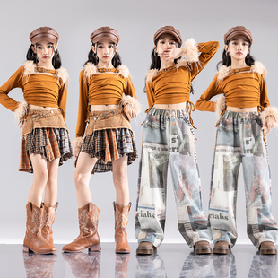 新款爵士舞女童服装沙丘废土风潮酷时髦套装少儿童街舞走秀演出服