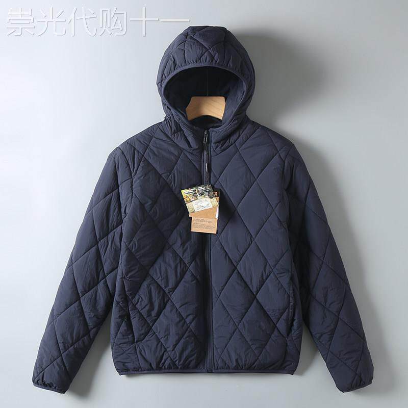 2025秋冬季轻薄棉衣美式休闲情侣款男女款菱形格连帽百搭保暖棉服
