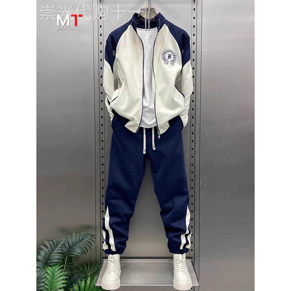 高端休闲运动套装男士2025新款春秋冬季潮牌棒球服外套高级感男装