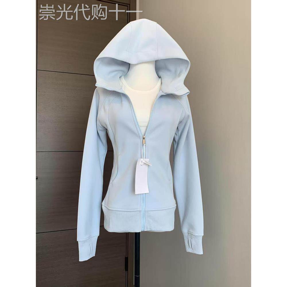 潮牌修身卫衣外套女穿搭2025春秋新款正肩收腰连帽运动瑜伽服上衣