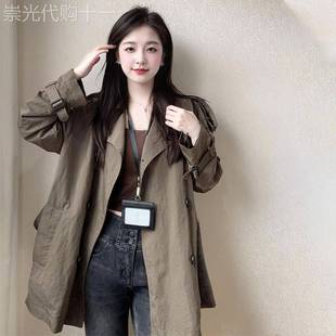 韩系气质棕色风衣外套女秋季2025新款小个子巨好看的气质休闲上衣
