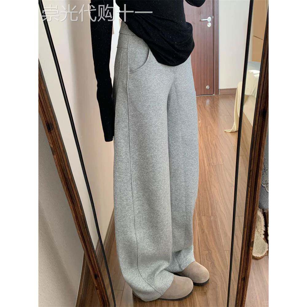 潮牌弯刀香蕉裤女2025秋冬新款卫裤高腰显瘦宽松小个子运动阔腿裤