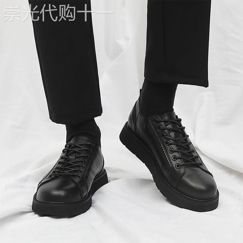 皮鞋男款夏季透气2025新款商务正装英伦风休闲男鞋子黑色百搭板鞋
