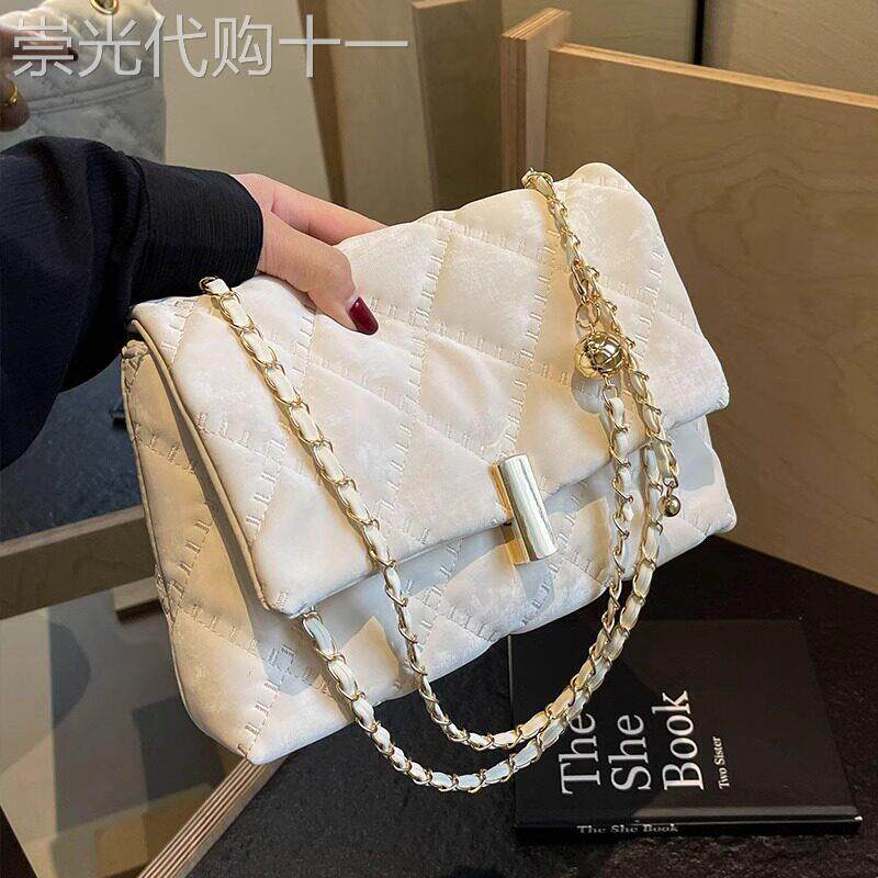 法国正品MK Jessie包包女春夏新款链条菱格小方包女包单肩斜挎包
