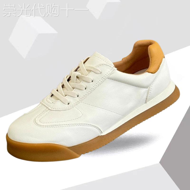 欧美设计师『精品』!高端大气!男鞋新款真皮透气牛筋软底小白鞋潮