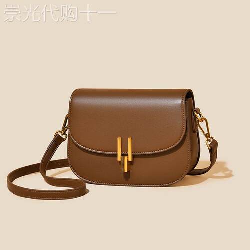 法国正品MK Jessie真皮包包女士马鞍包时尚女包腋下包单肩斜挎包