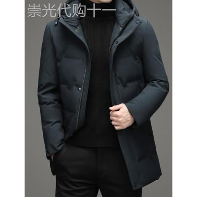 浙江嘉兴平湖冬季男士休闲高端大牌连帽羽绒服白鸭绒保暖外套九江
