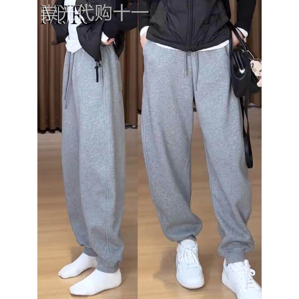 潮牌男士高级感弯刀裤秋季卫裤2025新款宽松束脚休闲裤男款运动裤