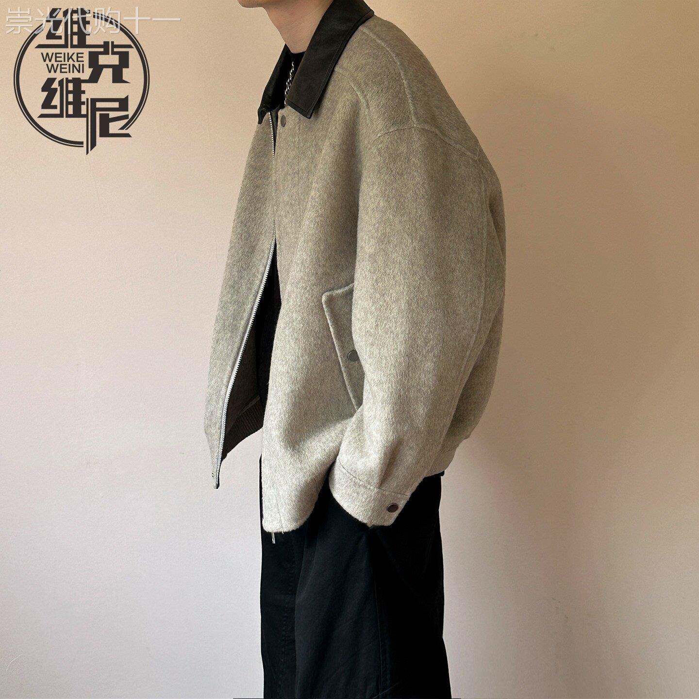 毛呢外套男士2026年春季新款美式潮牌休闲帅气高级感短款妮子夹克