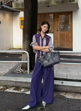 DENGDAHA 「伦敦出逃」秋季高腰时尚韩式纯色休闲裤SHBZW651985