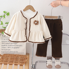 女童春季套装2025新款时髦洋气韩系小香风女孩外套宝宝春装三件套