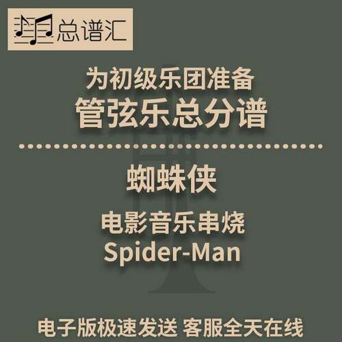 蜘蛛侠 电影音乐串烧 Spider-Man 4级 初级管弦乐  总分谱 MP3