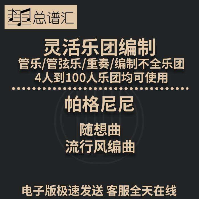 帕格尼尼 随想曲 流行风编曲 2.5级灵活乐团编制管弦乐总分谱MP3