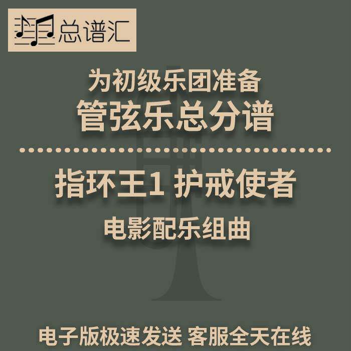 指环王1 护戒使者 初级乐团 2.5级 管弦乐交响乐总谱分谱 MP3