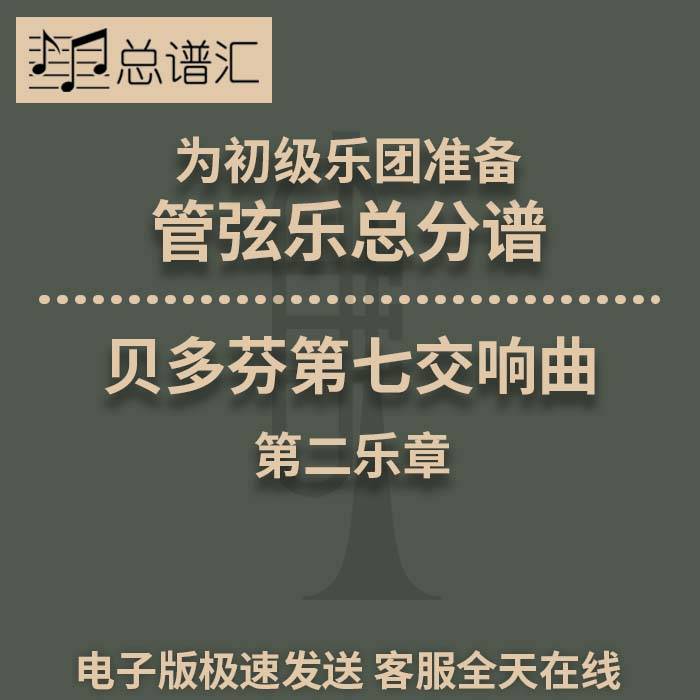 贝多芬第七交响曲 初级乐团简版3级 管弦乐交响乐总谱分谱MP3
