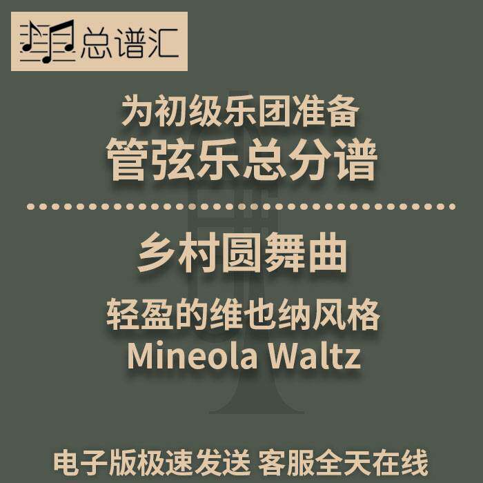乡村圆舞曲 轻盈的维也纳风格 4级初级管弦乐团 交响乐总分谱 MP3