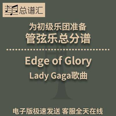 Edge of Glory Lady Gaga歌曲 3级初级管弦乐团 交响乐 总分谱MP3
