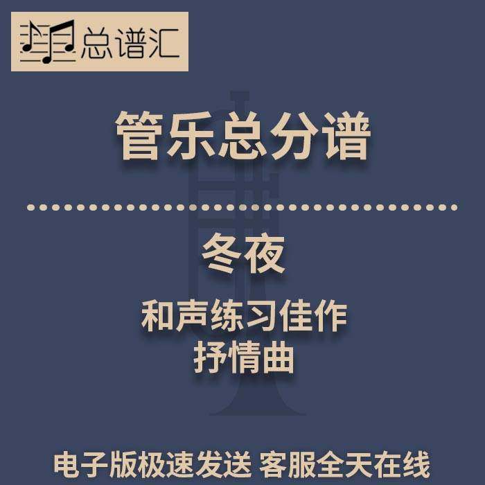 【2024年作品】冬夜 和声练习佳作 抒情曲2.5级管乐总谱分谱 MP3