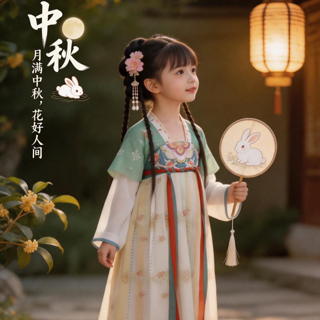 日常中秋汉服女童幼儿园演出服