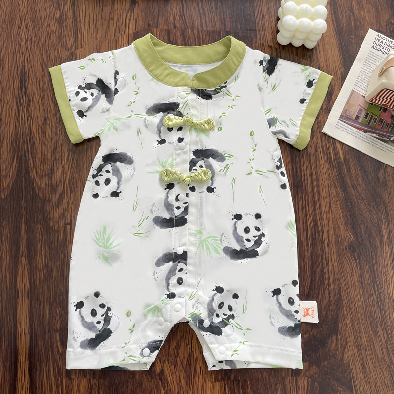 网红婴儿夏季衣服男女宝宝洋气连体衣满月百天爬爬服外出可爱哈衣