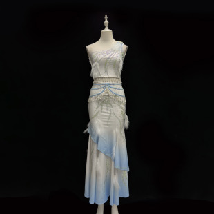 云南傣族剧目服艺考表演演出舞蹈服定制新款学生女演出排练鱼尾裙