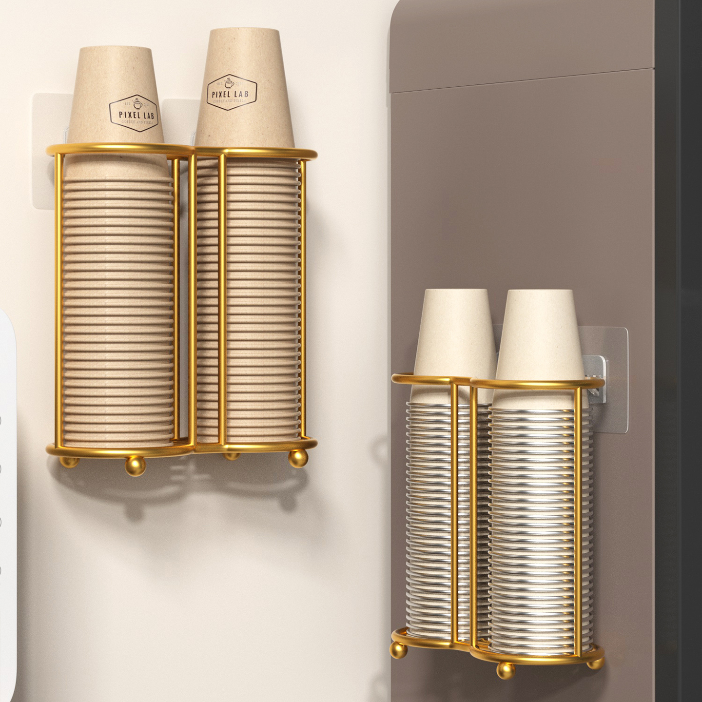 一次性杯子取杯器壁挂式置物架