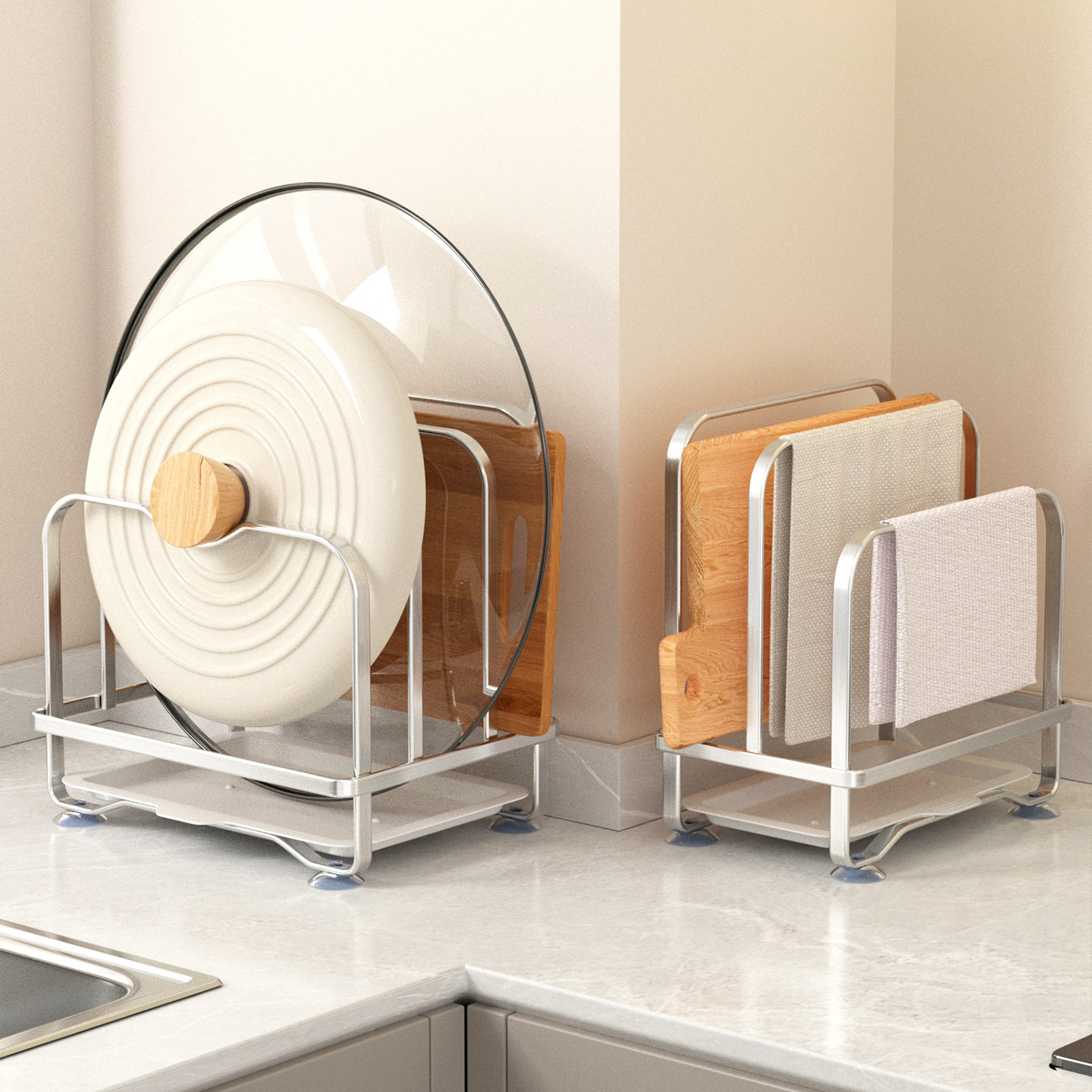 厨房专用锅盖架菜板架台面砧板放置架多功能一体置物架案板收纳架,厨房/烹饪用具,厨房置物架/置物柜/角架,淘宝优惠券,粉丝福利购,淘宝优惠卷