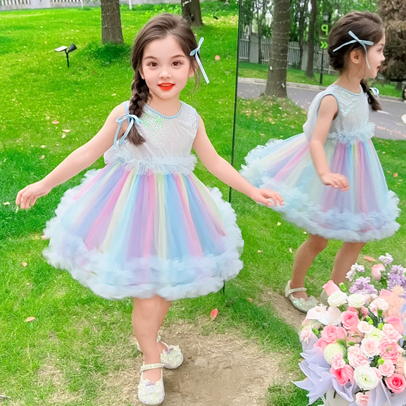 女童纱裙夏森系高级感潮款服饰女孩百搭舒服新款韩版服装流行时尚
