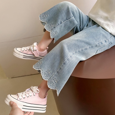 女童牛仔裤秋2025新款洋气中小童女孩裤子超好看幼儿园百搭时髦