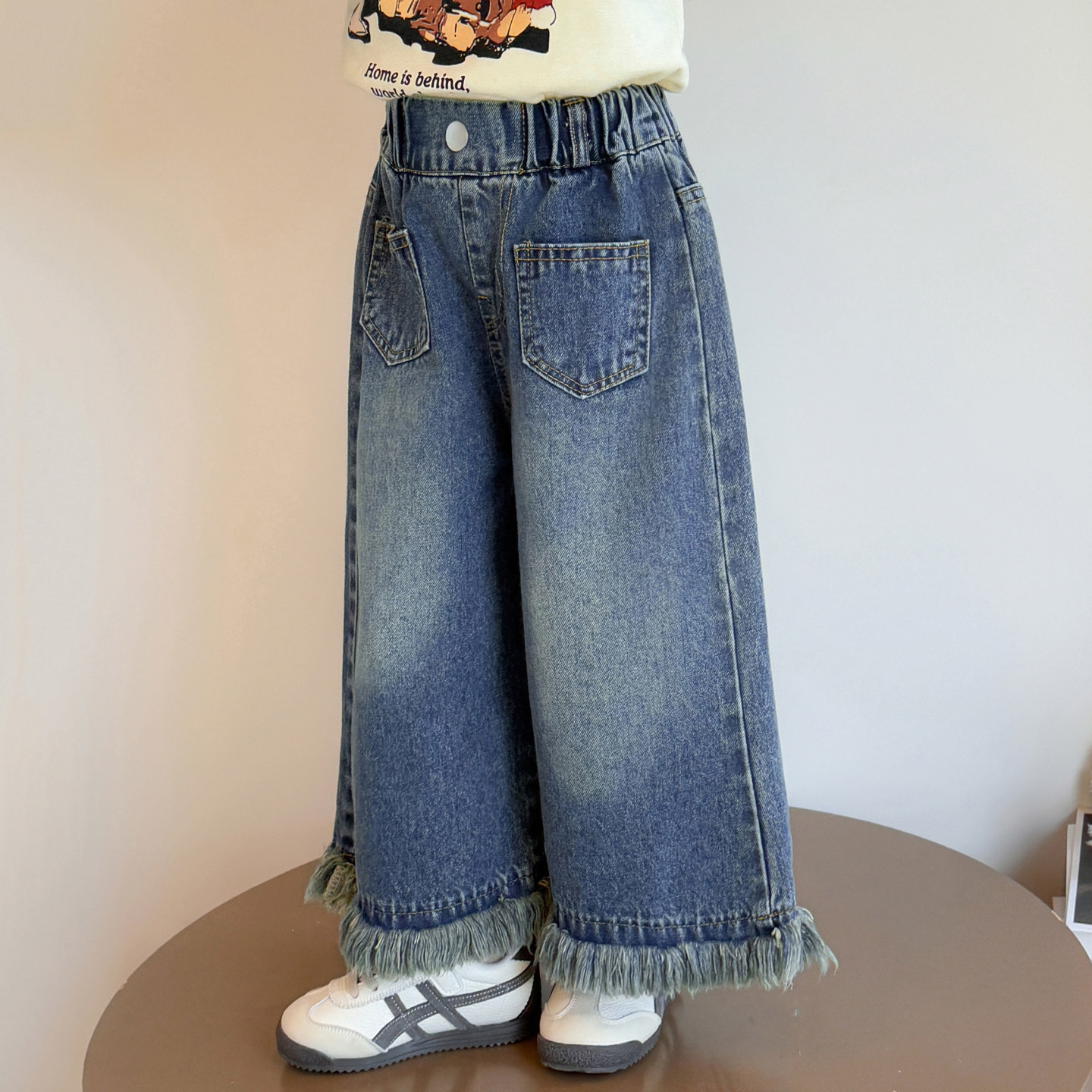 女小童牛仔裤紧身甜酷潮装潮宝早秋网红女宝舒适女童春秋女生服装