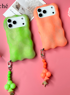 CLICHE 手机壳 原创时尚个性新春 适用于iPhone17ProMax橙绿色闪粉硅胶手机壳