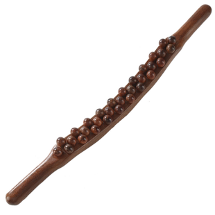 檀木31珠擀筋棒按摩棒刮痧棒一根全身通用干筋棍家用经络疏通开背