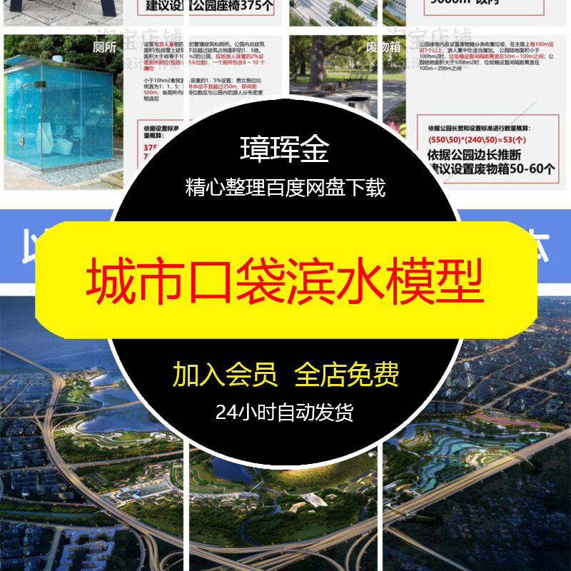 SU模型湿地口袋滨水设计公园景观CAD图纸展板规划文本PSD模型ba36