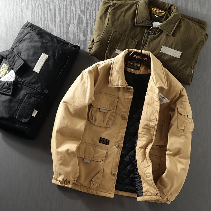 VIRRI CIAGA！阿美咔叽~怀旧风潮！工装外套男士春秋加厚宽松夹克