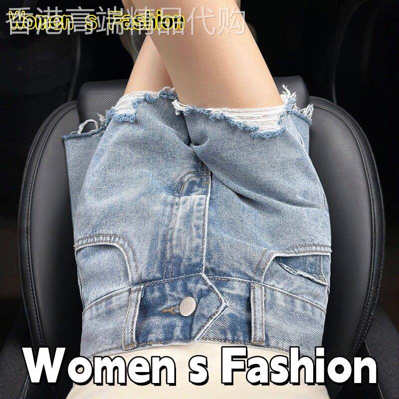 韩国时尚破洞牛仔短裤女2026夏季新款高腰休闲宽松显瘦毛边热裤子