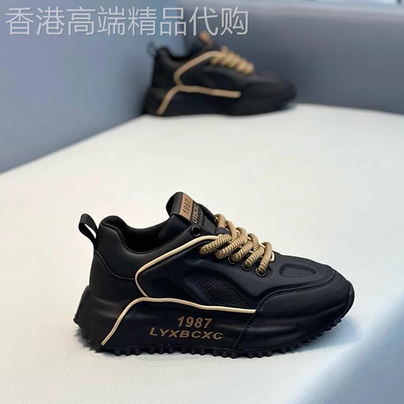 男鞋秋季透气2025新款休闲鞋子潮鞋阿甘跑步运动鞋男士厚底老爹鞋